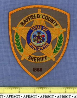 Bayfield County Sheriff Wisconsin Sheriff Police Patch State Seal Ball - Tip Star