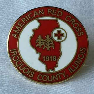American Red Cross Pin Iroquois County Illinois Chapter Il Cornfield Lapel Pin