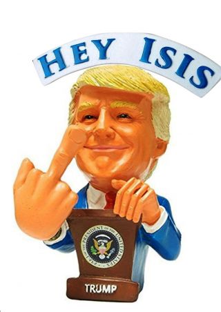 Donald Trump Stocking Stuffer F @k Isis " Bobble Middle Finger Bobblehead