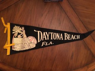 Vintage Daytona Beach Fla.  Felt Pennant Souvenir
