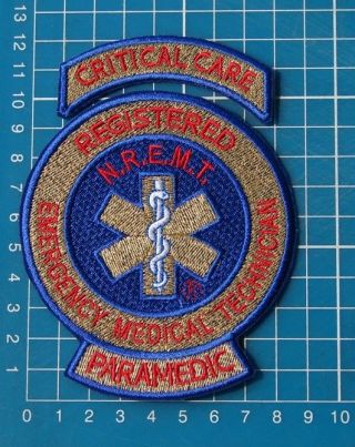 Critical Care Paramedic N.  R.  E.  M.  T.  Rescue Medical Patch Medic Sew On Embroidery