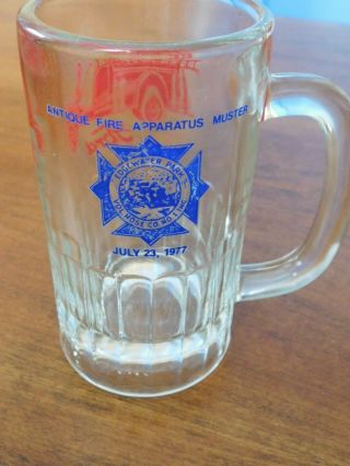 Vintage 1977 Clear Beer Mug Bronx Ny Fire Dept Edgewater Park Hose No.  1 Ford