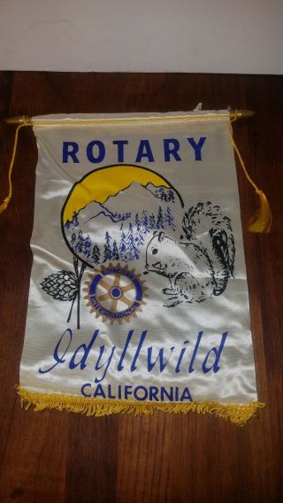 Idyllwild,  California Rotary International Club Trading Banner Flag Sign Vintage