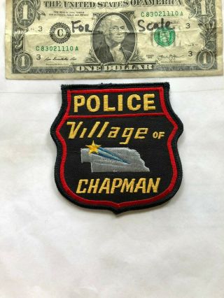 Chapman Nebraska Police Patch (village Of) Un - Sewn In Great Shape