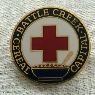 American Red Cross Pin Battle Creek Michigan Chapter Cereal Capital Lapel Pin