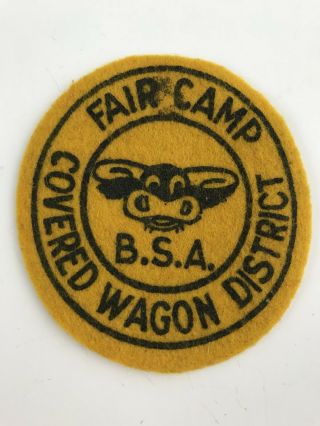 1950s Fair Camp Covered Wagon District Felt Bsa Boy Scouts Of America Patch
