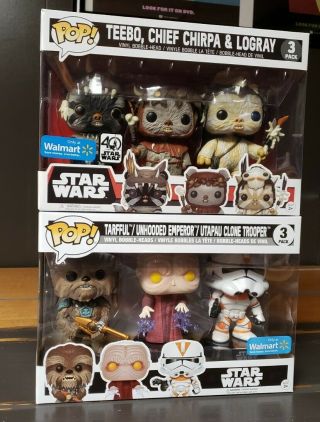 Funko Pop Star Wars Ewok And Revenge Of The Sith 3 Packs Wal - Mart Exclusives