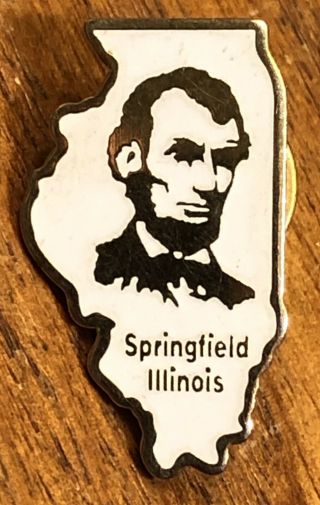 Springfield Illinois President Abraham Lincoln Lapel Hat Pin Pinback Il