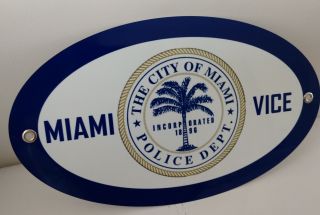 Miami Vice Police Department Florida Sign