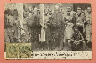 1909 Sierra Leone Ladies Postcard Freetown To Usa