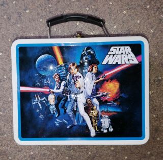 2008 Star Wars Lunchbox Tin Box Millennium Falcon And Tie Fighter