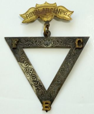 Antique Vintage Knights Of Pythias Masonic Fcb Royal Arch No.  6 Metal Badge Pin