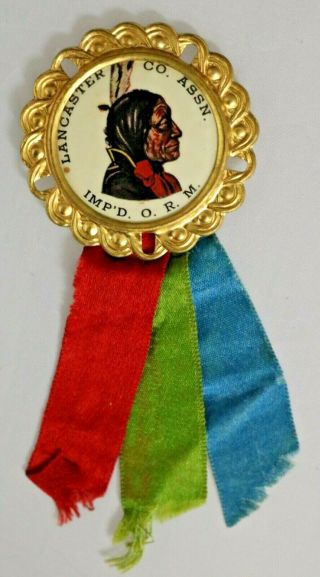 Order Of Red Men Lancaster County Pennsylvania Badge Ribbon
