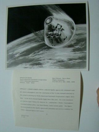 1968 Apollo 7 North American Rockwell Space Division Press Release Photograph 2