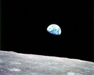 View Of The Rising Earth As Seen From The Moon - Greeted Apollo 8 Astronauts - 11x14
