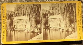 1870s York Stereoview Tarrytown Sleepy Hollow The Old Mill On The Pocanitco