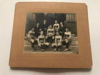 Antique 1913 College Varsity Basketball Team Photo 9 1/2 " X 7 1/2 " Rare