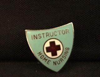 Vintage American Red Cross Home Nursing Instructor Enamel Pin