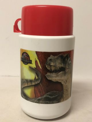 Jurassic Park Iii 3 Plastic Thermos Red White For Lunchbox