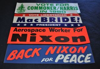 4 Vintage 1968 - 72 President Richard Nixon Political Campaign Sticker - 1 Photo 2