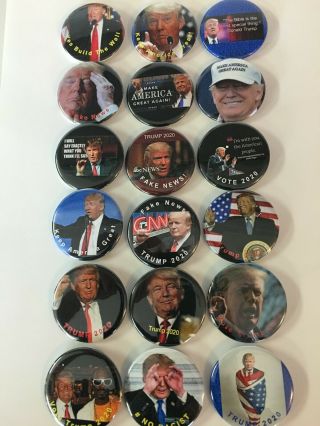 Donald Trump Campaign Pin Button Set Of 18 Political 2.  25 Inch Button