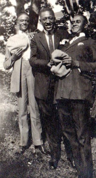 Vintage 1910 - 20s Snapshot Ww1 Era Black African American Happy Jovial Men