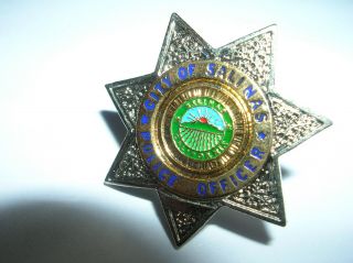 SALINAS City of Silver & Gold Mini Star Badge PIN Tie Tac CA Police Officer 2