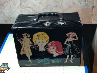 Barbie And Midge Vintage 1965 Vinyl Lunchbox Thermos No Bottle - K - 24