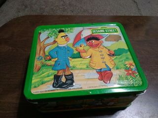 Vintage 1983 Sesame Street Metal Lunch Box - With Thermos Aladdin Industries