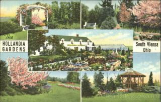 South Vienna,  Oh The Hallandia Gardens,  U.  S.  Route 40 Clark County Ohio Postcard