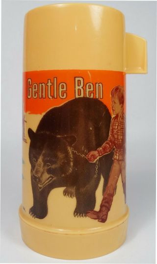Vintage 1968 Gentle Ben Plastic Thermos Bottle,  Ivan Tors 