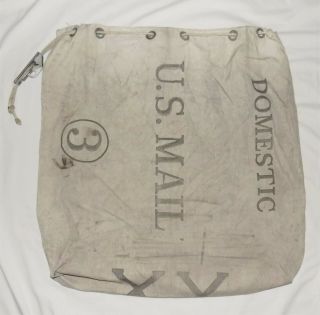 Vintage Usps Domestic 3 Us Mail Canvas Bag Drawstring Metal Lock 6 - 82 Xx