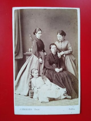 Viictorian Cdv St George Family Group By G Schroeder,  Dublin