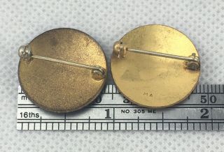 Two American Red Cross Volunteer Lapel Pins Vintage Round Shape Metal Enamel 4