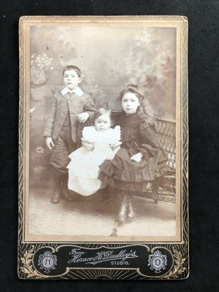 Victorian Photo: Cabinet Card: Family Children: Horace Dudley’s Studio
