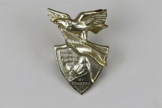 Vintage Boy Scouts Neckerchief Slide Onward For God And Country Flying Eagle