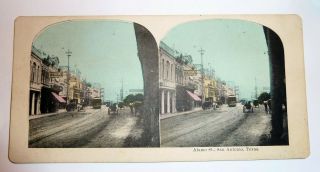 Antique Stereoview Card - Alamo St,  San Antonio,  Texas - American Scenery