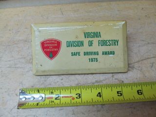 Virginia Division Of Forestry Safe Driving Award 1975 – Vintage Fridge Clip