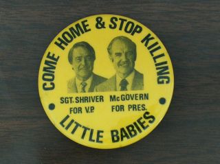 Campaign Pin Pinback Button Political Badge Election Mcgovern Advertising 2 "