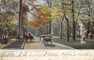 Indianapolis In Horse Buggies On Middle Drive @ Woodruff Place Homes 1908 Tuck
