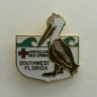 American Red Cross Pin Southwest Florida Chapter Pelican Bird Vest Lapel Pin