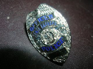 Santa Barbara Ca Police Officer Mini Silver Badge Pin Tie Tac W Emblem