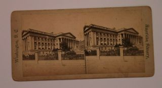 1870s Washington D.  C.  Stereoview U.  S.  Treasury From Sw Corner