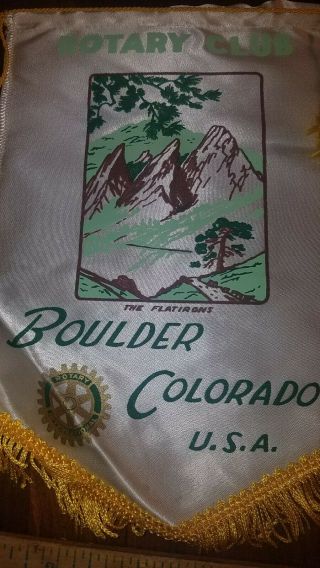 Boulder,  Colorado Usarotary International Club Trading Banner Flag Sign Vtg
