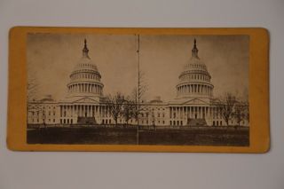 1860s Washington D.  C.  Stereoview Early View Of The Capitol Building