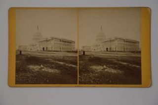1870s Washington D.  C.  Stereoview Early View Of The Capitol Building