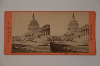 1860s Washington D.  C.  Stereoview Ne View Of U.  S.  Capitol Building By Bates