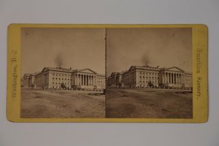 1870s Washington D.  C.  Stereoview U.  S.  Treasury From South West Corner