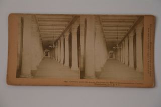 1890s Washington D.  C.  Stereoview Corridor Under Senate Chamber Capitol