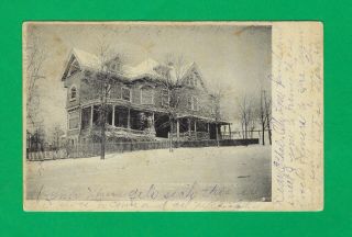 Davis Wv Postcard Winter View Of Landstreet Home,  Card By Johnston Drug Co,  1907
